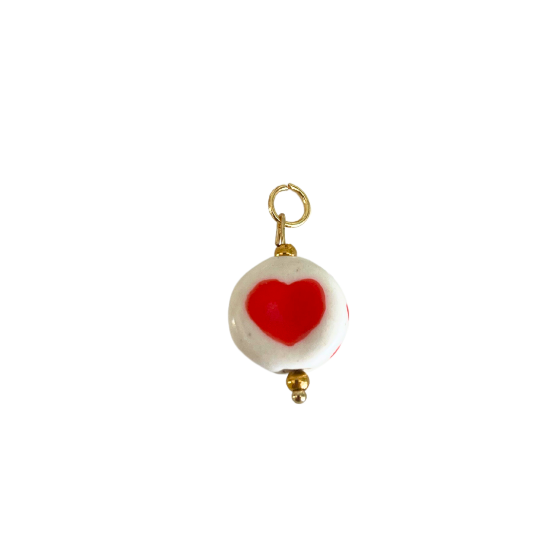 Large Ceramic Heart Charm