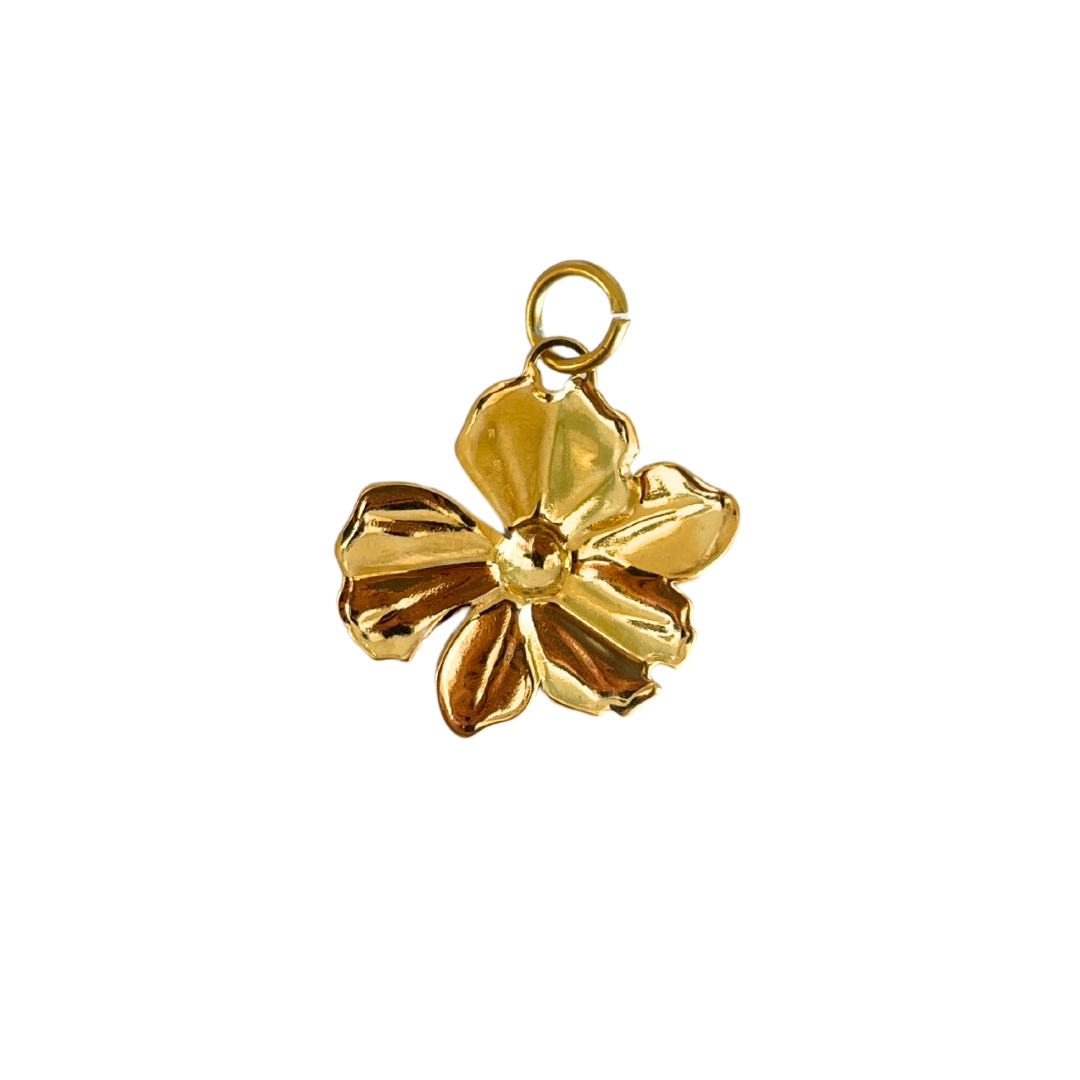 Extra Large Golden Flower Charm