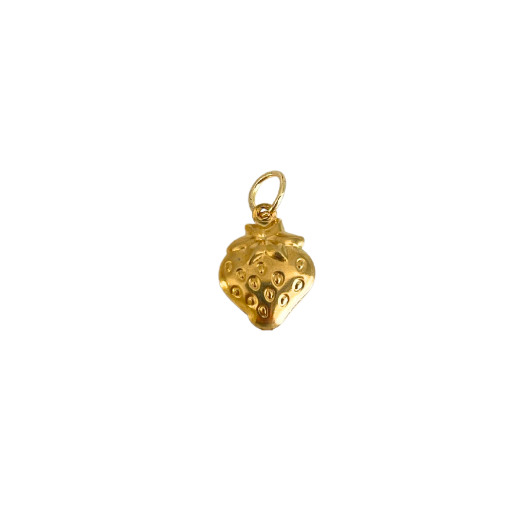 Golden Strawberry Charm