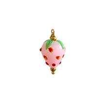 Load image into Gallery viewer, Pink Glass Strawberry Charm
